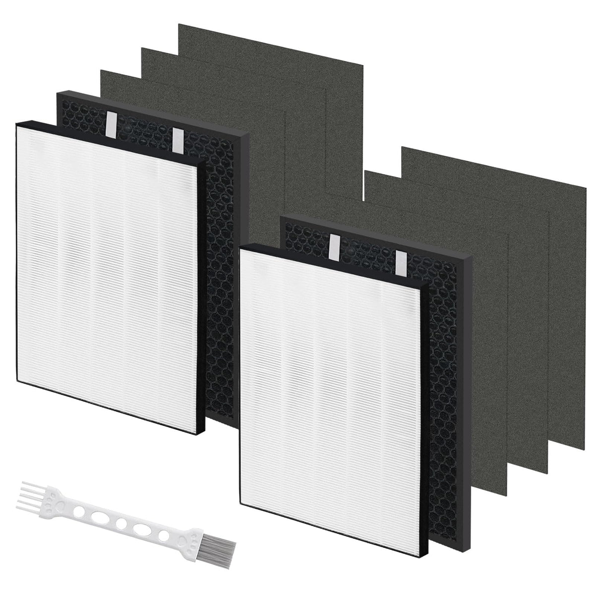 2 Sets Air220 Air320 Replacement Filter Compatible with Bissell Air320 Air220 2768A 2609A, 2 Filters, 6 Pre Filters and 2 Activated Carbon Filters, Compare Part 2677,2678,2804