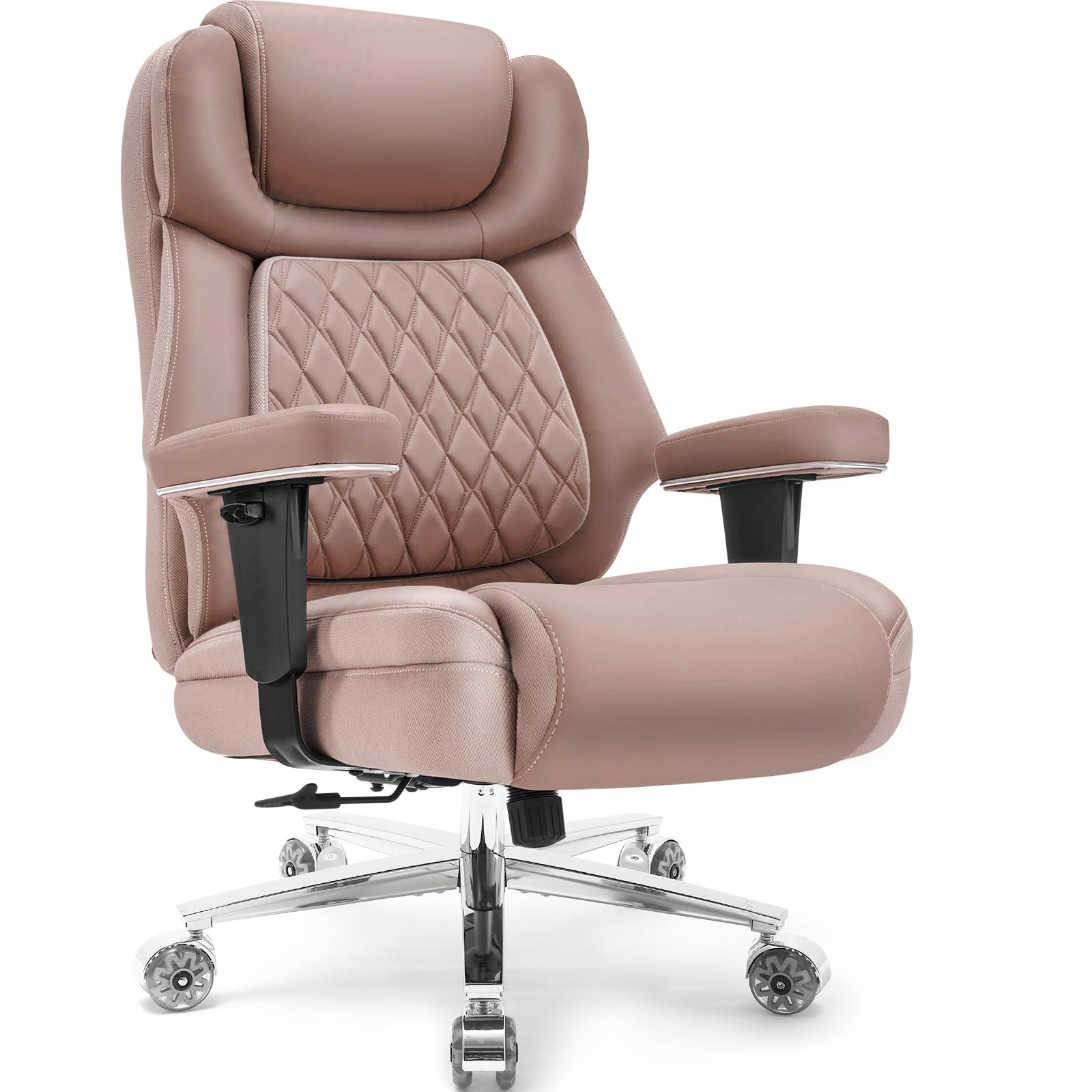 Big and Tall Office Chair 650lbs,heavy Duty Office Chairs with Dual Rubber Wheels,extra Wide Desk Chair,adjustable Ergonomic Lumbar