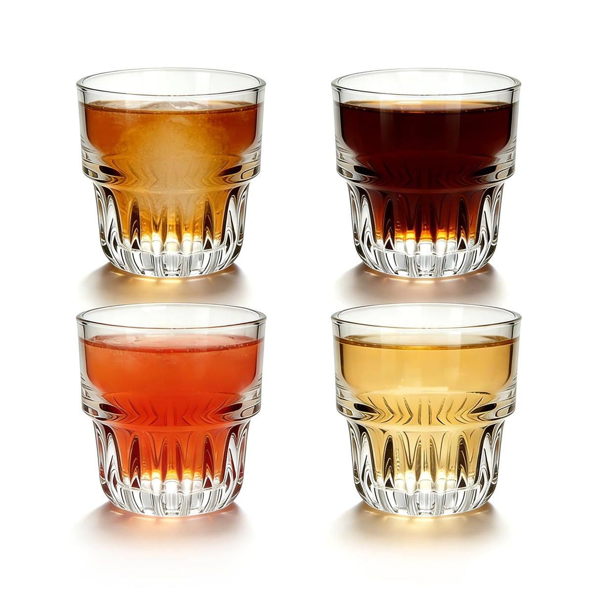 Mapoxy 5oz Mini Old Fashioned Whiskey Glasses Set of 4, Small Juice & Cortado Glasses, Heavy Base Stackable Rock Glasses for Bourbon, Cocktails, Beer or Iced Coffee – Home, Bar & Cafe