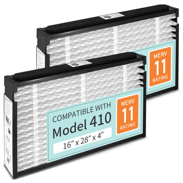 410 Replacement Filter Compatible with AprilAire Air Purifier 1410 1610 2410 2416 3410 4400, Replacements for Merv 11 Whole House Furnace Filters 16×25×4, 2-Pack