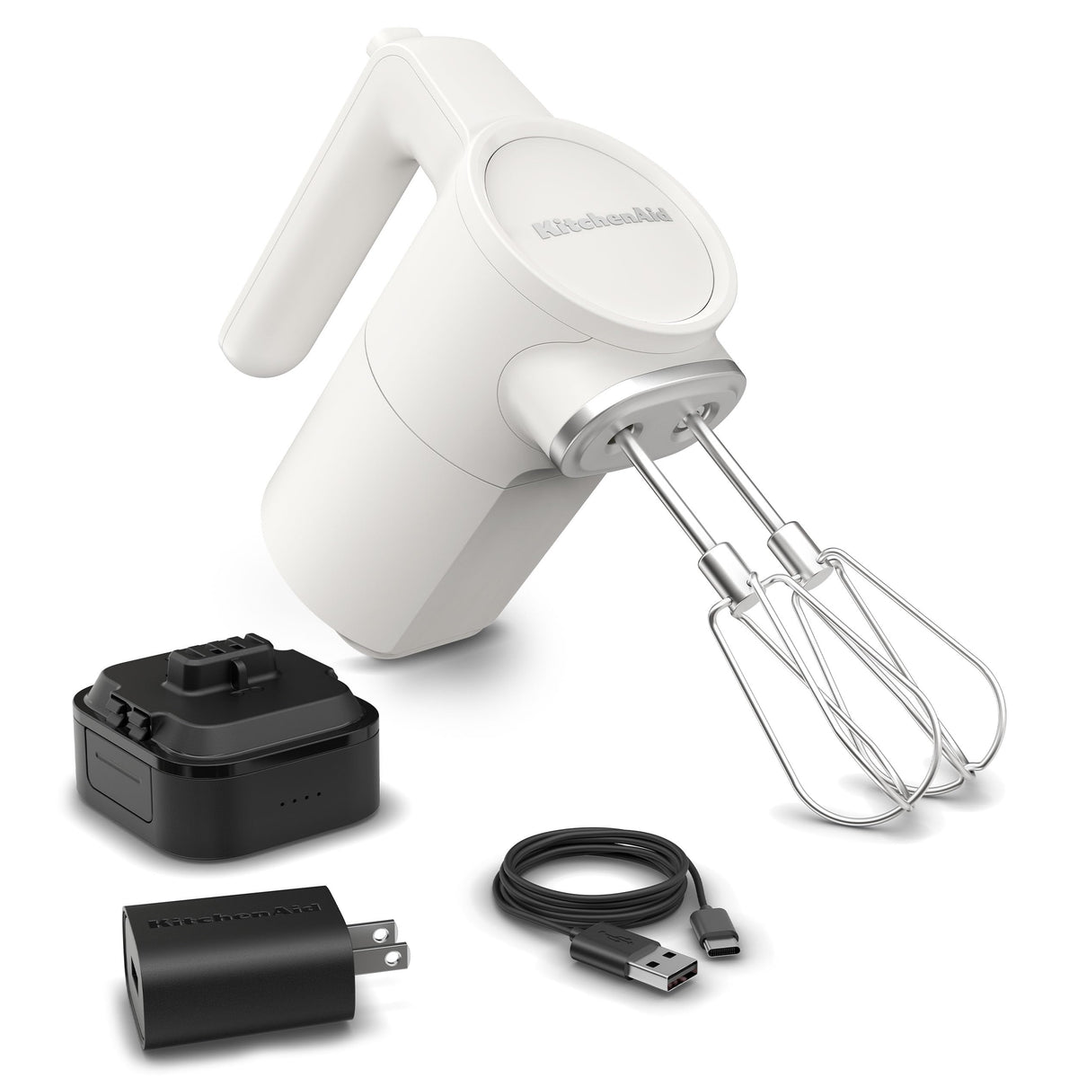 KitchenAid Go Cordless Hand Mixer, Metal - KHMR762, Porcelain White