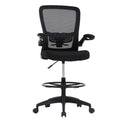 Bestoffice Drafting Chair Tall Office Chair Adjustable Height with Lumbar Support Flip Up Arms Footrest Mid Back Task Mesh Desk Chair Computer