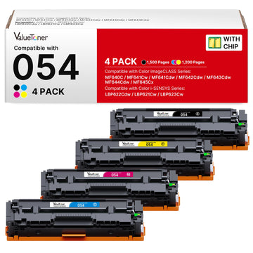 Compatible for Canon 054 Toner Cartridge Set Replacement with Canon MF642cdw Toner Cartridges, Work for Color ImageCLASS MF642cdw MF644cdw MF641CW LBP622Cdw (4 Pack with Canon 054,mf644cdw Toner)
