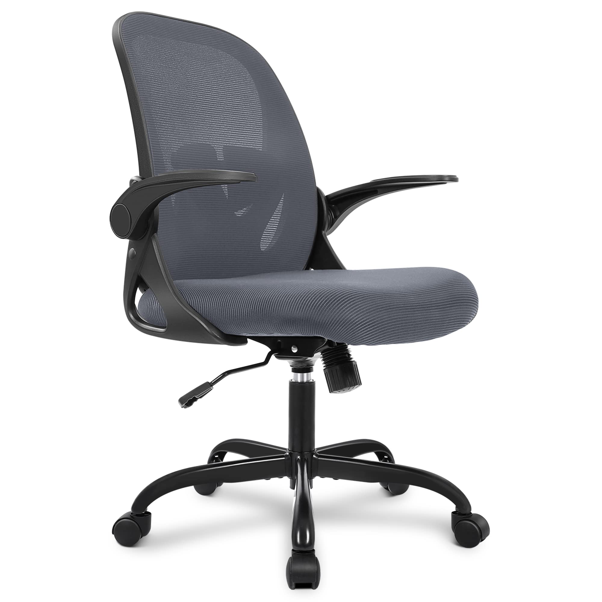 Primy Office Chair Ergonomic Desk Chair with Adjustable Lumbar Support and Height, Swivel Breathable Desk Mesh Computer Chair with Flip Up