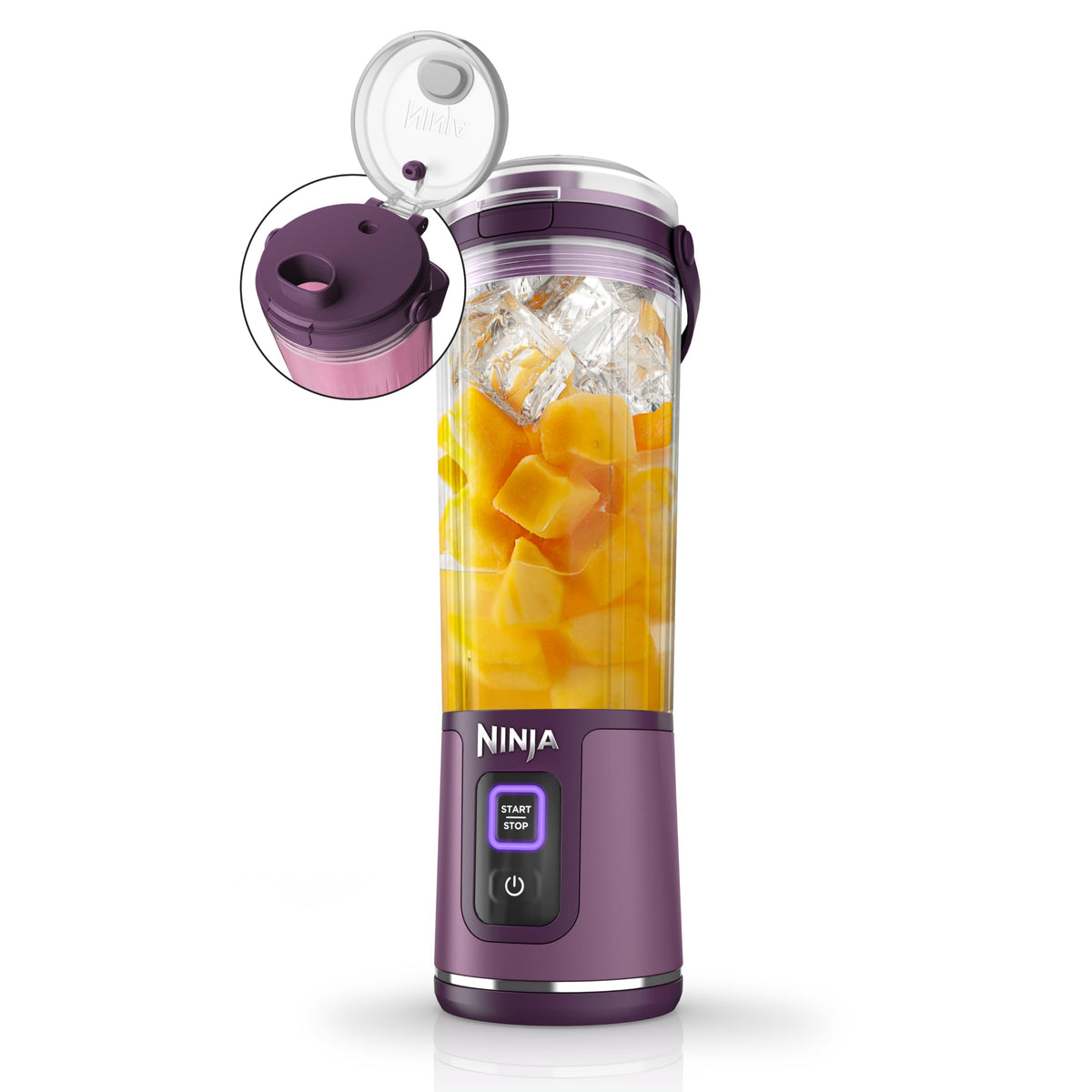 Ninja BC151PR Blast Portable Blender, Cordless, 18oz. Vessel, Personal Blender-for Shakes & Smoothies, BPA Free, Leakproof-Lid & Sip Spout, USB-C Rechargeable, Dishwasher Safe Parts, Passion Fruit