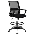 Bestoffice Drafting Chair Tall Office Chair Adjustable Swivel Rolling Mesh Height with Lumbar Support Arms Footrest Mid Back for Adults