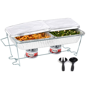 Sterno Disposable Chafing Dish Buffet Set With 6-Hour Fuel, 10 Piece