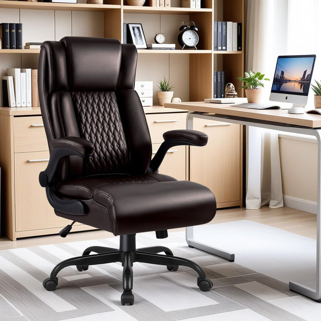 Vendorz Office Chair, Big and Tall 400lbs Heavy Duty Executive Office Desk Chair with Flip-up Armrest, Ergonomic Swivel High Back Office Chairs