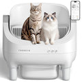 Thereye Self Cleaning Cat Litter Box, Open-Top Automatic Litter Box with APP Control, Safety Sensor and 10L Large Waste Bin, Smart Kitty Litter Boxes with Trash Bags and Mat for Multiple Cats