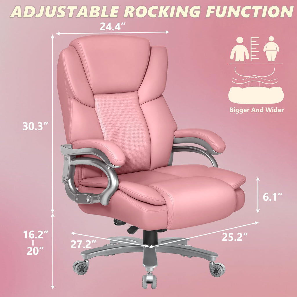 Indulgear Big and Tall Office Chair,500lbs Capacity Heavy Duty Office Chair for Heavy People, High Back Executive Computer Chair with