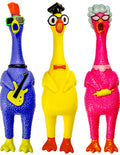 JA-RU Screaming Rubber Chicken Toy (3 Units Assorted) Squeaky Chicken Toys for Kids. Funny Noise Maker Prank & Gag Gifts. Novelty Toys & Amusements. Rubber Dog Toys. 1704-3p