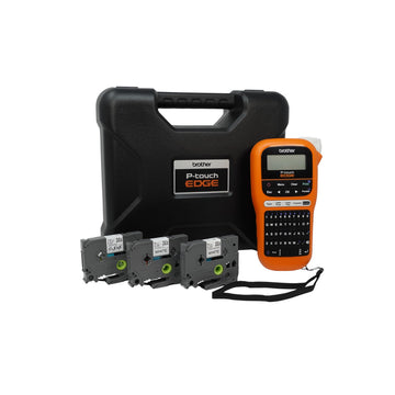 Brother PT-E110BP Contractor Kit: P-Touch Handheld Industrial Label Printer Plus 3 Tapes (up to 12mm Labels)