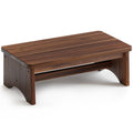 Fanatu Extra Wide 26in Wooden Step Stool, Heavy Duty, Holds Up to 550 Lbs, Walnut