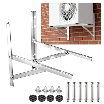 WISSCOOL Mini Split Wall Mounting Bracket, 9000-24000BTU, 201 Steel Small | Max 500Lbs, Heavy Duty Ac Support Brackets Rust Free Stainless Steel for Outside AC Heat Pump Systems