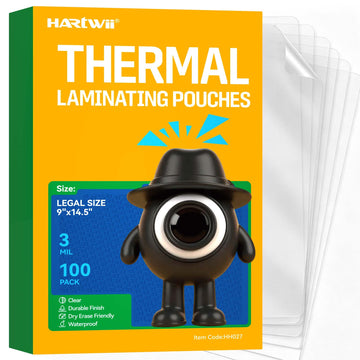 100Pack Legal Size Laminating Sheets 9"x14.5" 3Mil Thick Thermal Laminate Pouches Compatible with All Laminators No Bubble 8.5x14 Clear Laminating Paper for Documents