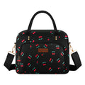 Lunch Bag Large Insulated Lunch Box for Women Men Adult Cute Cherry Lunchbox Lunch Bags Boxes Pail with Shoulder Strap for Work Mom Picnic Office Travel 11.4×6.8×9.1 inches 11.5L Black