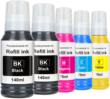 Replacement for Epson 502 Ink Refill Bottles Remanufactured for Ink for EcoTank ET-3850 ET-2850 ET-4850 ET-15000 ET-3760 Printer