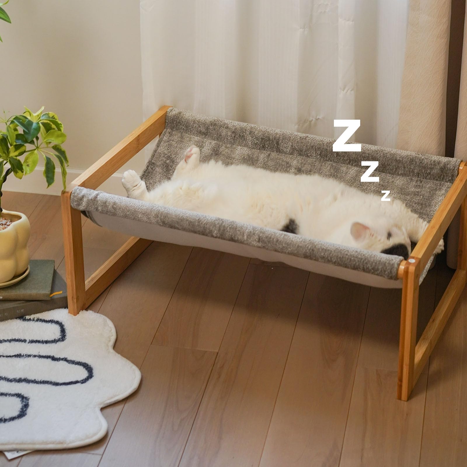 Kiplant Elevated Cat Bed, Large Hammock for Outdoor, 25 X 16.5 Inch Pet Furniture for Kitty, Puppy, Rabbit, Bunny and Small Animals