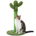 Made4Pets Cat Scratching Post, 25.6" Cactus Cat Scratcher Kitten Scratch Post with Sisal Rope for Indoor Cats Claw Scratcher, Vertical Green Cat Tree with Dangling Ball for Kitties Medium