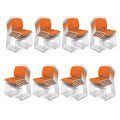 Vingli Stackable Plastic Mesh Padded Chairs for Office Set of 40, Orange, 40 Pack