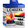LC402XL Ink Cartridges Replacement for Brother LC402 XL Ink Cartridges for Brother MFC-J5340DW MFC-J6540DW MFC-J6940DW Printers, 5 Pack High Yield(2 Black, 1 Cyan, 1 Magenta, 1 Yellow)