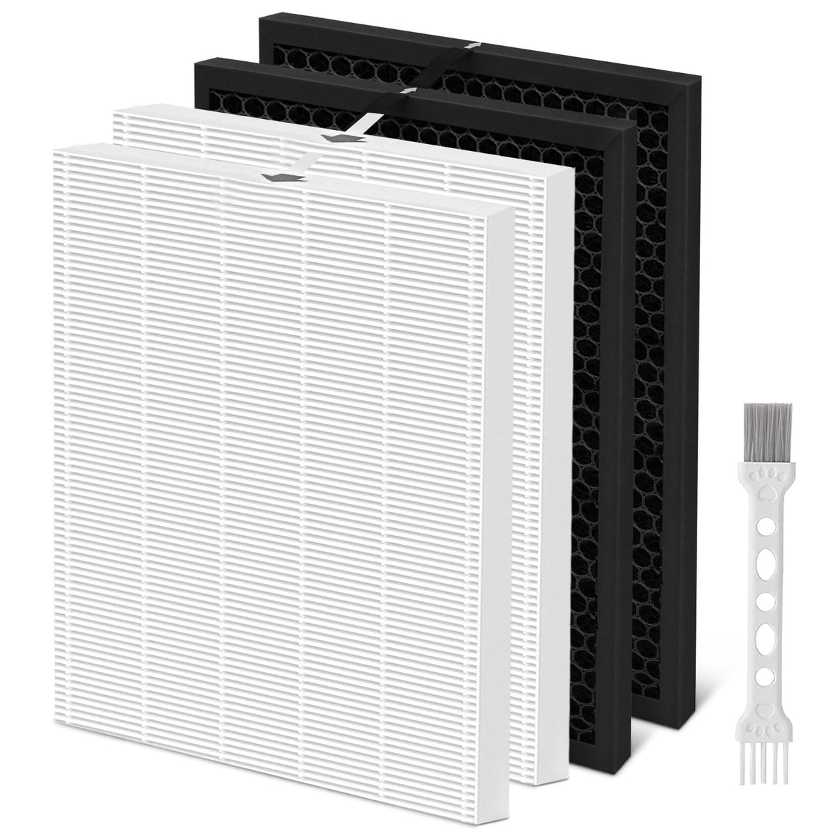 5510 5520 Replacement Filter Q for Winix 5510 5520 Air Pur-ifi-ers, Includes 2 True Filters +2 Activated Carbon Filter,Part# 1712-0123-00 & 1 Brush