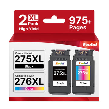PG-275XL CL-276XL Replacement for Canon 275 and 276 Ink Cartridges Canon Printer Ink 275 276 Combo Pack Compatible for Pixma TS3522 TR4720 TS3722 TS3520 TR4722 TS3720 TR4723 (1 Black, 1 Tri-Color)