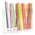 9.8” Large Acrylic Straw Holder for Cabinet Door - Reusable Straw Organizer Storage, Holds 80+ Straws, Ultra Sticky Adhesive Door Mounted, Kitchen Cabinet Accessories Container (Transparent)