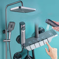 Gray Shower System Shower Set Bathroom Hot and Cold Mixer Shower Faucet Wall Mounted Shower Fixture Combo Set with 13"" Rain Shower Head and 3-Setting Handheld Shower