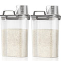 Rice Container Cereal Storage Container 2 Pack 5 Lbs, Kitchen Pantry Dry Food Storage Holder with Easy-Pouring Spout & Handy Cup, Small Pet Dog Cat Food Dispenser for Daily Feeding -Grey