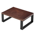 Rorkee Wooden Step Stool for Bed, Portable Small Stool, Solid Iron Frame, Extral Large, Dark Walnut