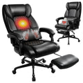 Egseat 3d Kneading Massage Office Chair with Heat, 500 Lbs Big and Tall Executive Computer Desk Recliner, Leather Electric Heated Chair with