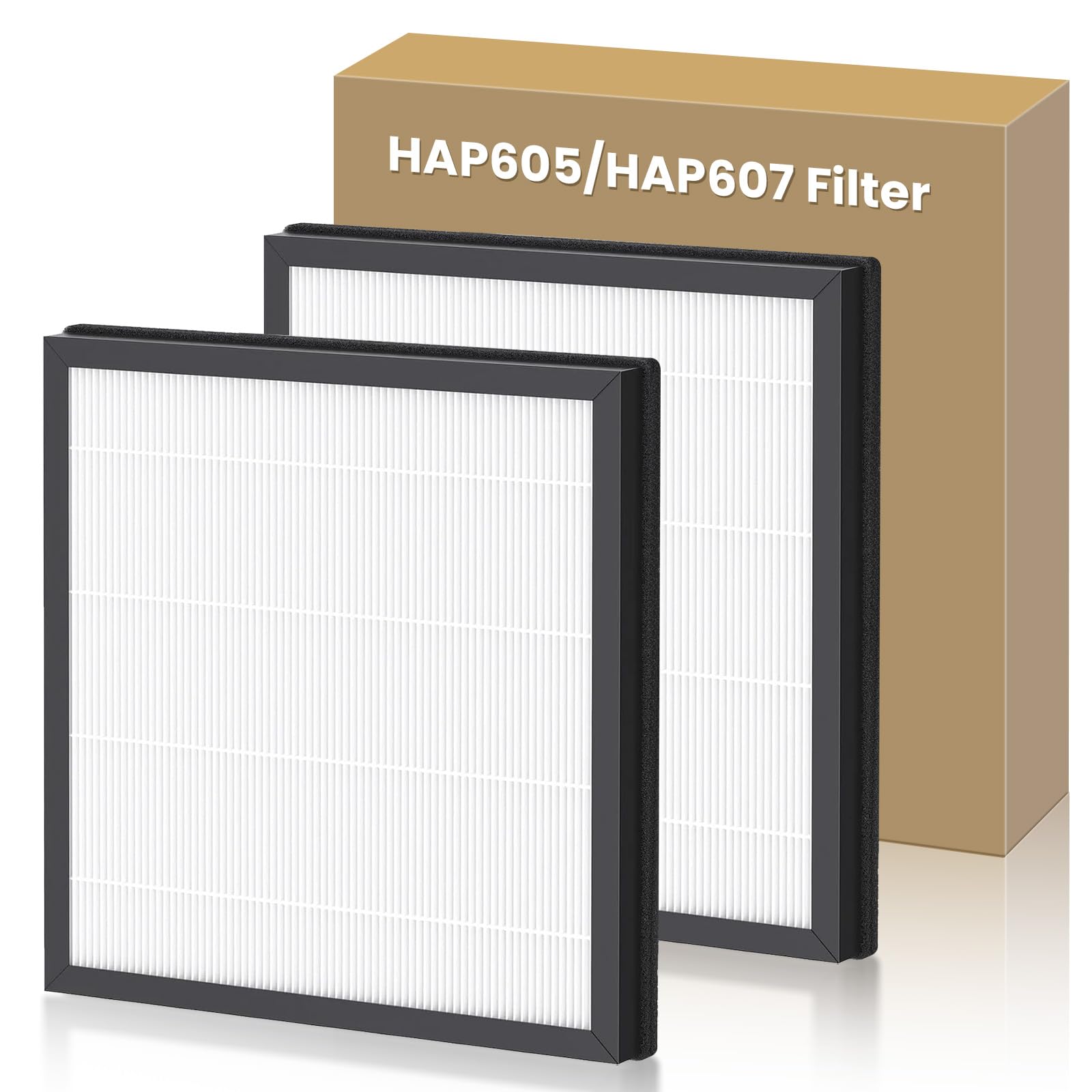 2 Pack HAP605 Replacement Filter Compatible with XenonLab HAP605 HAP607 and Compatible with FreAire HAP605 HAP607 Air Purifier, True HEPA High-Efficiency Activated Carbon Filter for Home Large Room