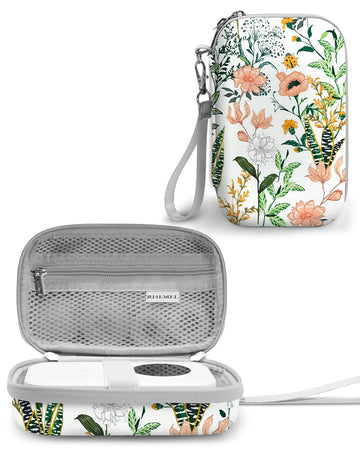 Label Maker Case, EVA Travel Case with Floral Pattern, Compatible with D30, P21, E10, D110 Label Maker, Box Only