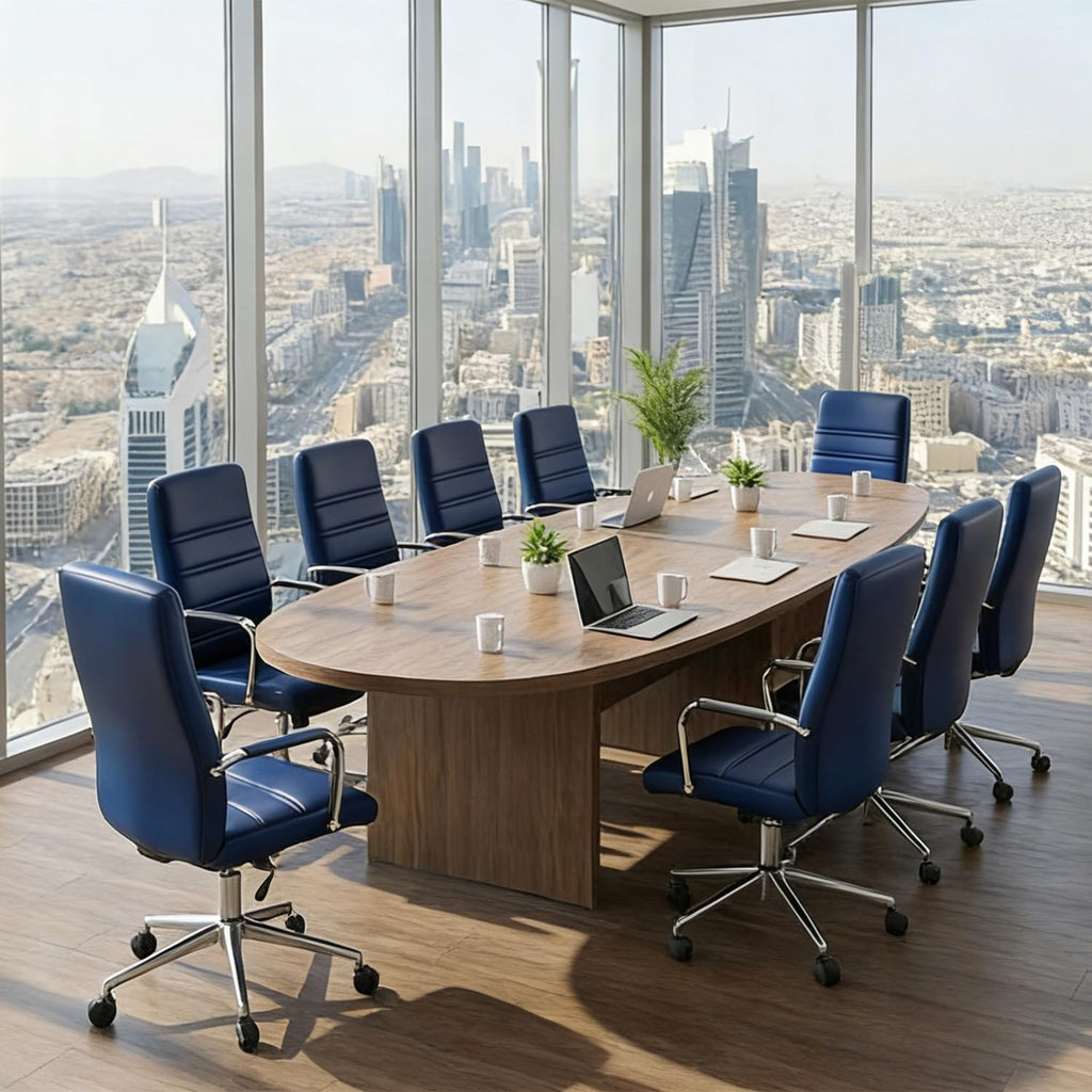 Office Desk Chair, Leather Conference Room Chairs with Wheels, Modern Executive Office Chairs Adjustable Height, Ergonomic Swivel Rolling