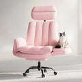 Homrelexa Criss Cross Office Chair with Armrests & Wheels, Comfy Velvet Vanity Chair, Ergonomic Executive Gaming Computer Chairs with Foot