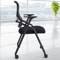 Brobriyo 10 Pack Stackable & Foldable Conference Room Chairs with Lumbar Support, Armrest - Ergonomic Mesh Bouncing Back for Office Meeting,