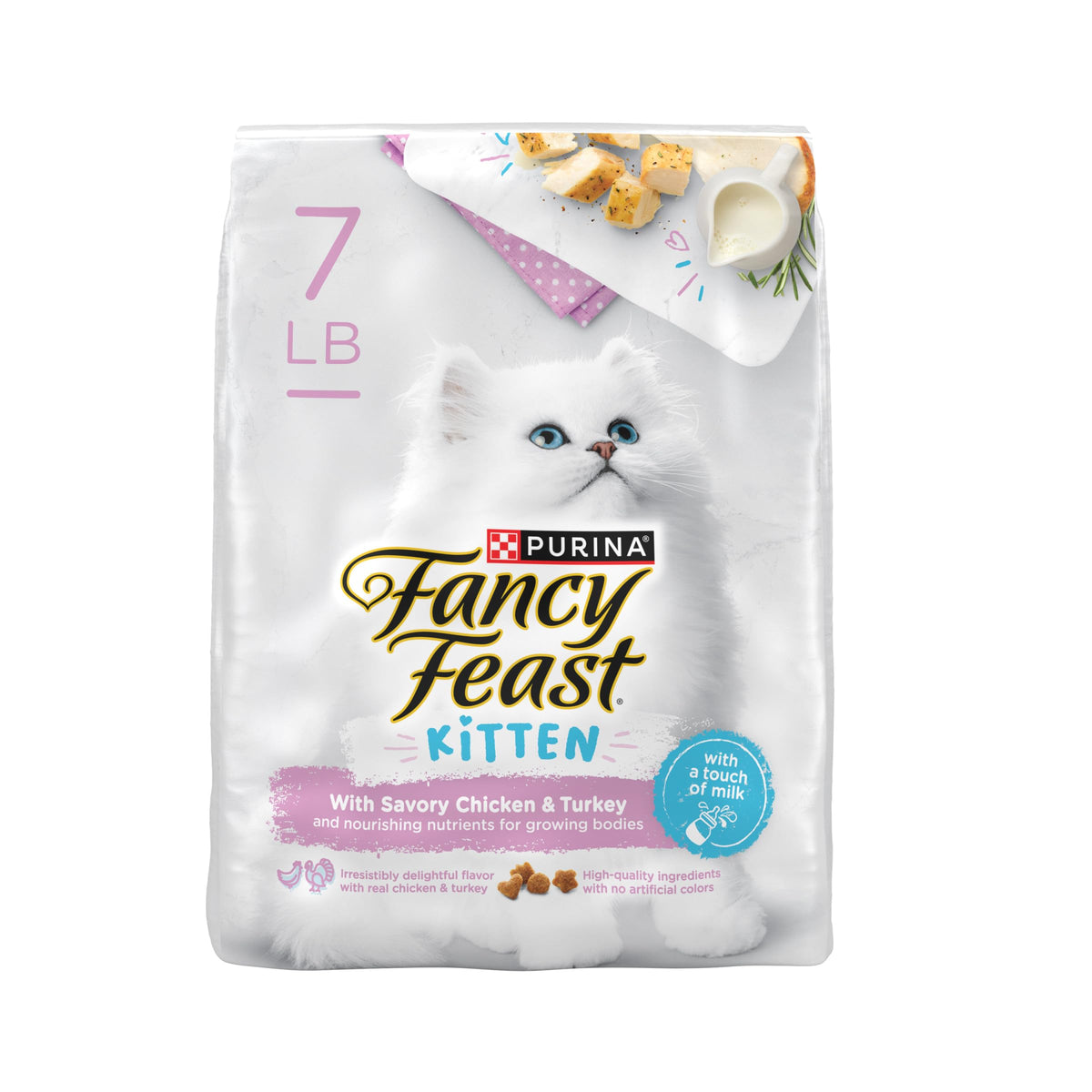 Purina Fancy Feast Kitten With Savory Chicken and Turkey Kitten Dry Food - 7 lb. Bag