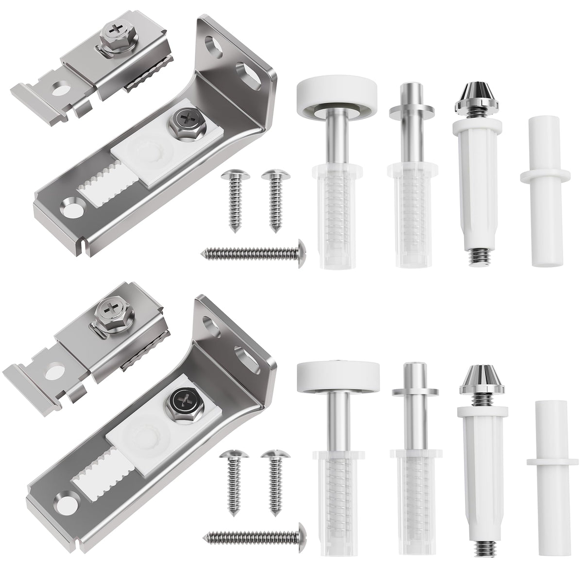 Closet Bifold Door Hardware Kits, Folding Door Bi-Fold Repair Replacement for 1" W Track of Puertas Bedroom Laundry Bathroom, Accessories Include Floor & Top Bracket, Top Pivot Pin, Guide Wheel