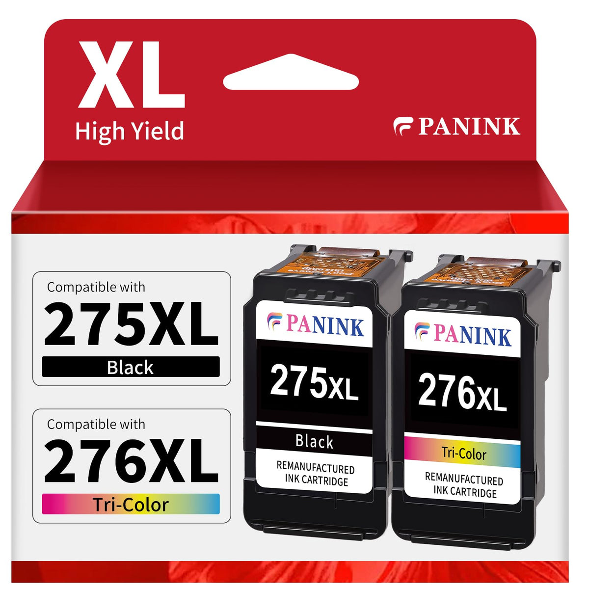 Remanufactured Ink Cartridge Replacement for Canon 275 276 275XL 276XL PG-275 XL CL-276 XL Ink Cartridges Combo Pack for PIXMA TR4720 TS3522 TR4700 TS3722 TS3500 TR4722 TS3720 TS3520 Printer