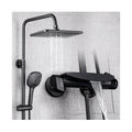 Thermostatic Shower System,Black Bathroom Shower Faucet Set Adjustable Height Shower Fixtures Shower Faucet with 3 Modes Handheld Sprayer,Rain Shower Head