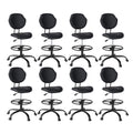 Drafting Chair with Back Support, Tall Desk Rolling Stool (black, Set of 8), 8PK