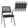 Clatina Stackable & Foldable Office Chairs with Ergonomic Lumbar Support and Thickened Seat Cushion, Folding Mesh Fabric Reception Guest Chair