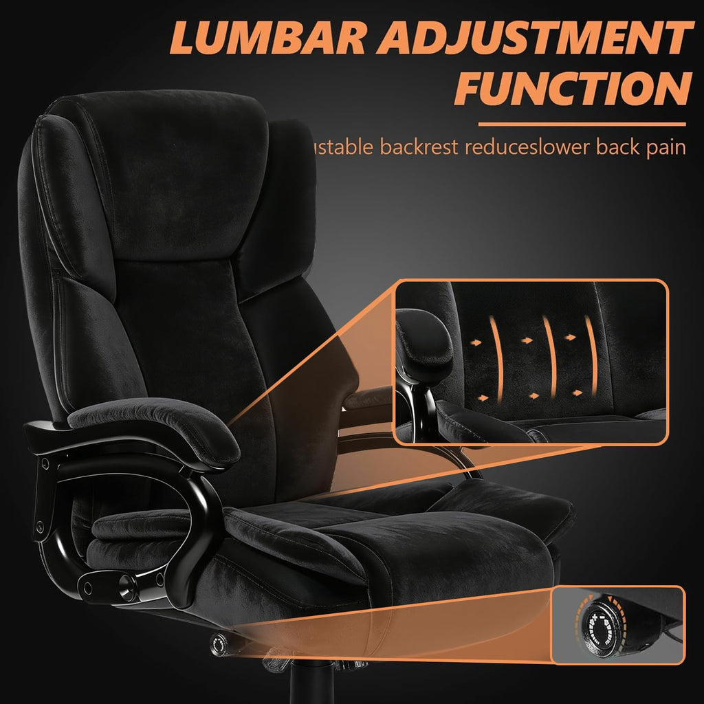Indulgear 500lbs Fabric Big and Tall Office Chair,500lbs Heavy Duty Office Chair for Heavy People, High Back Executive Computer Chair with