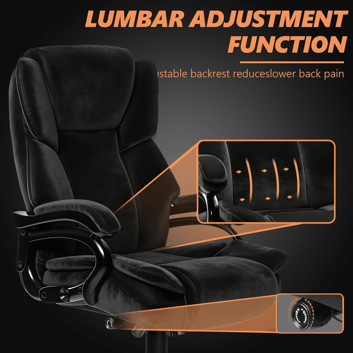 Indulgear 500lbs Fabric Big and Tall Office Chair,500lbs Heavy Duty Office Chair for Heavy People, High Back Executive Computer Chair with