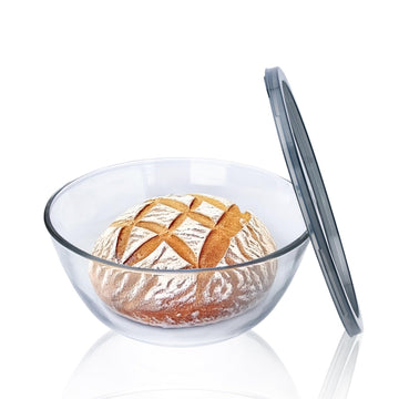 Ajrwiiy Large Glass Bowl for Sourdough Bread Making, 4.7 Quart Glass Mixing Bowl for Sourdough Bread with Lid, Clear Breads Proofing Bowl with Covers, Ideal for Kitchen, Storage