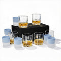 Whiskey Glasses Set of 6 with 6 Ice Ball Molds - 11 Oz Old Fashioned, Bourbon, Scotch, Cocktail, Rocks Glasses, Crystal Barware Drinking Set, Gift Box, Unique Bourbon Gifts for Men