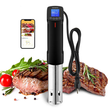 NKBIRD WIFI Sous Vide Cooker ISV-100W, 1000 Watts Fast-Heating with Timer | Sous Vide Machine Immersion Circulator with 14 Free Preset Recipes on APP | Thermal Immersion with Calibration Function