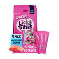 Bonkers Licky Tubes Salmon Flavored Wet Lickable Treats for Cats, 4 Pack (Pack of 15)