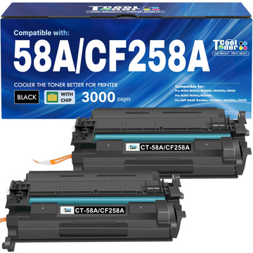 58A CF258A Toner Cartridge Black M428fdw M404n M404dw High Yield 2 Pack | Compatible for HP 58X CF258X Toner for HP LaserJet Pro M404dn M404dw M404 MFP M428fdw M428fdn M428dw Printer Ink with Chip